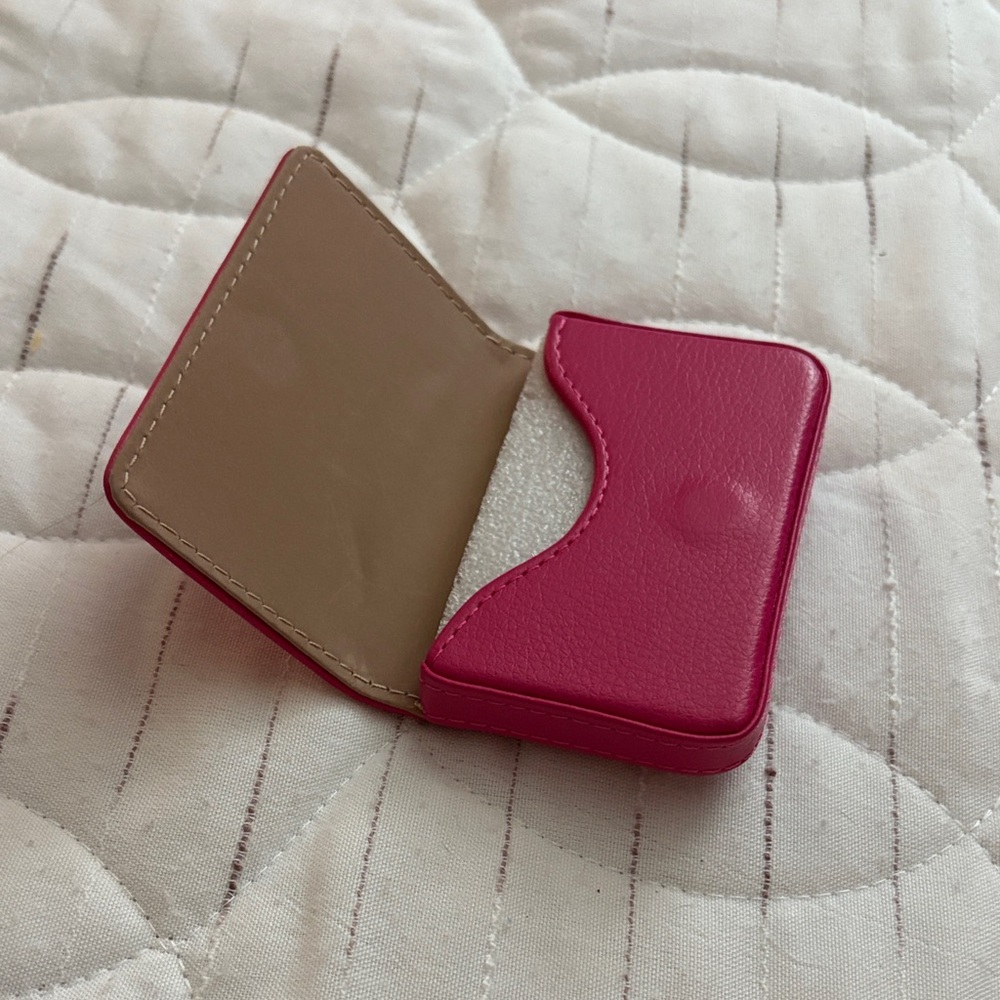 Pink and Tan Card Holder